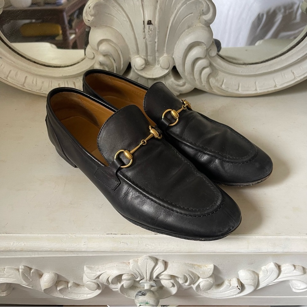 Gucci Jordaan Black Leather Loafers